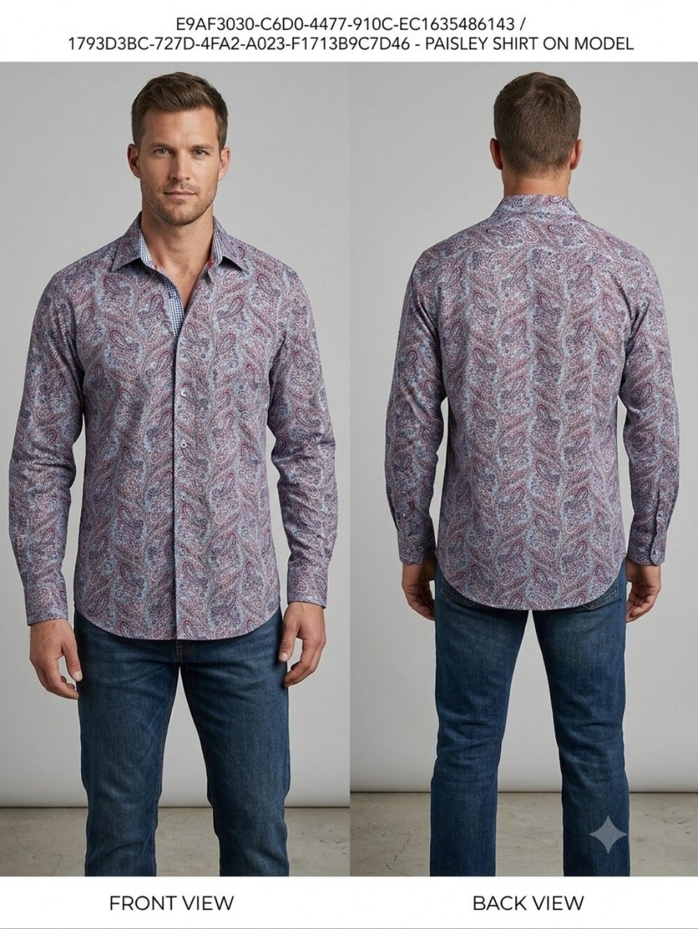 Alan Flusser Purple Paisley Button-Down Shirt